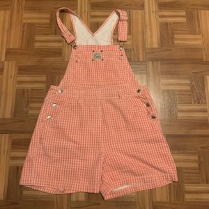 Route 66 Gingham Short Overall